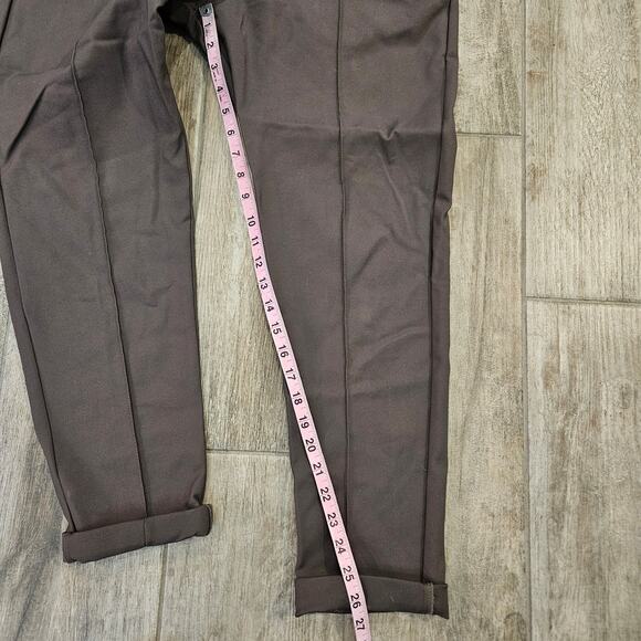 Icon Amsterdam Pleated Tapered Pants Men’s 2XL Brown Grey Slim Tailored Trousers - Picture 4 of 12